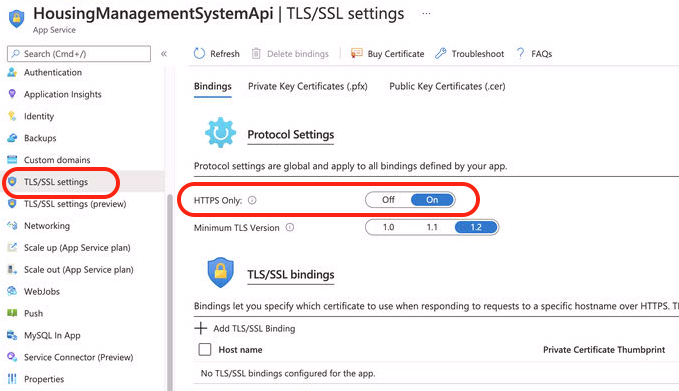 Toggle HTTPS Only to On